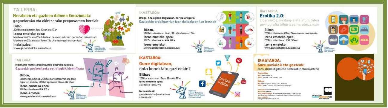 Cursos de formación del Observatorio Vasco de la Juventud. 2018